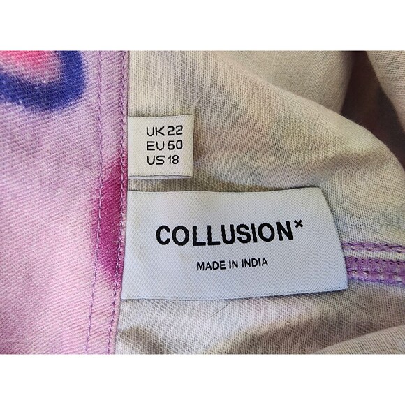 Collusion Floral Twill Button Down Smock Dress Plus Size 18 Flower Child Boho - Picture 7 of 9